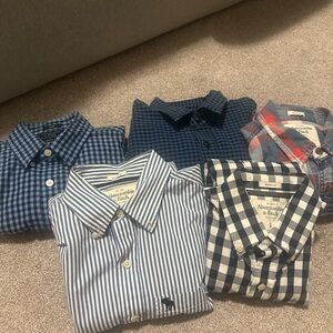 5 Pcs Abercrombie & Fitch Men's Polo Longsleeve Shirts